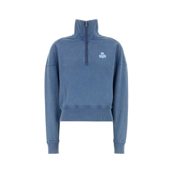 ISABEL MARANT ETOILE Sweaters - Isabel Marant Etoile Women Air Force Blue Cotton Blend Ross Sweatshirt